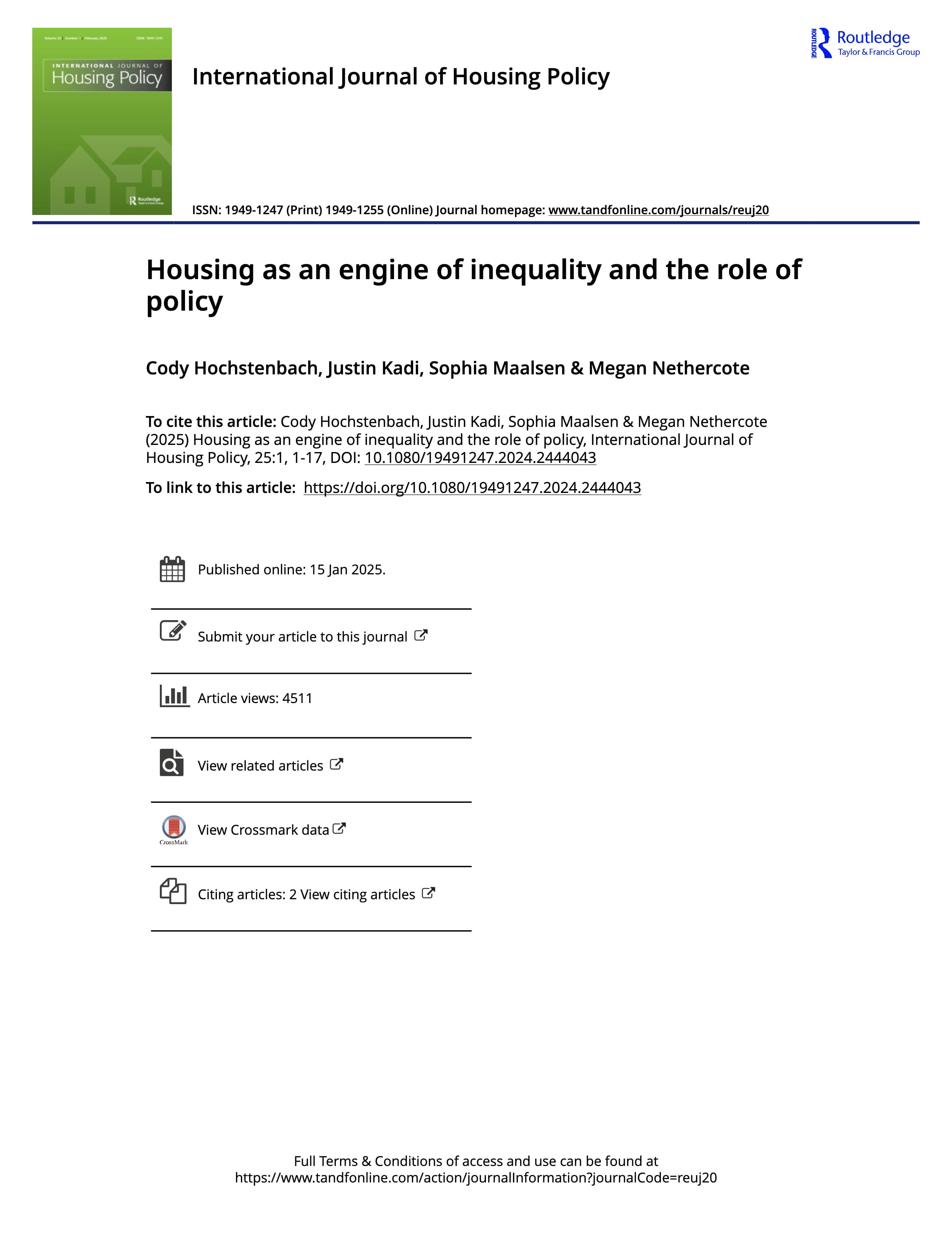 Housing as an engine of inequality and the role of policy