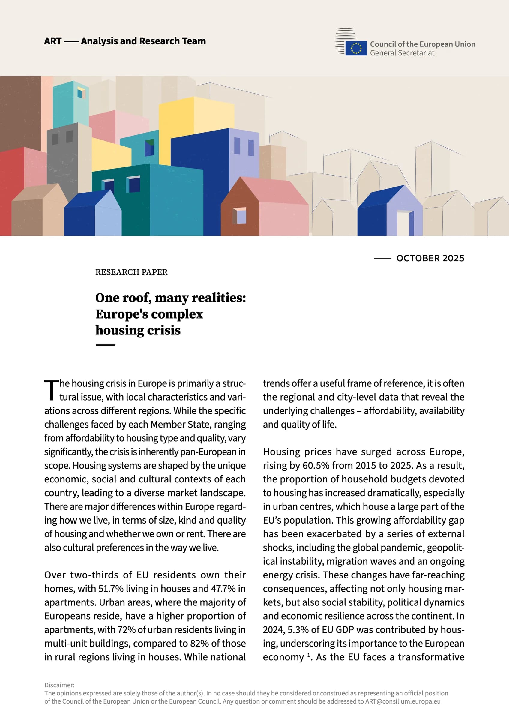 One roof, many realities: Europe's complex housing crisis