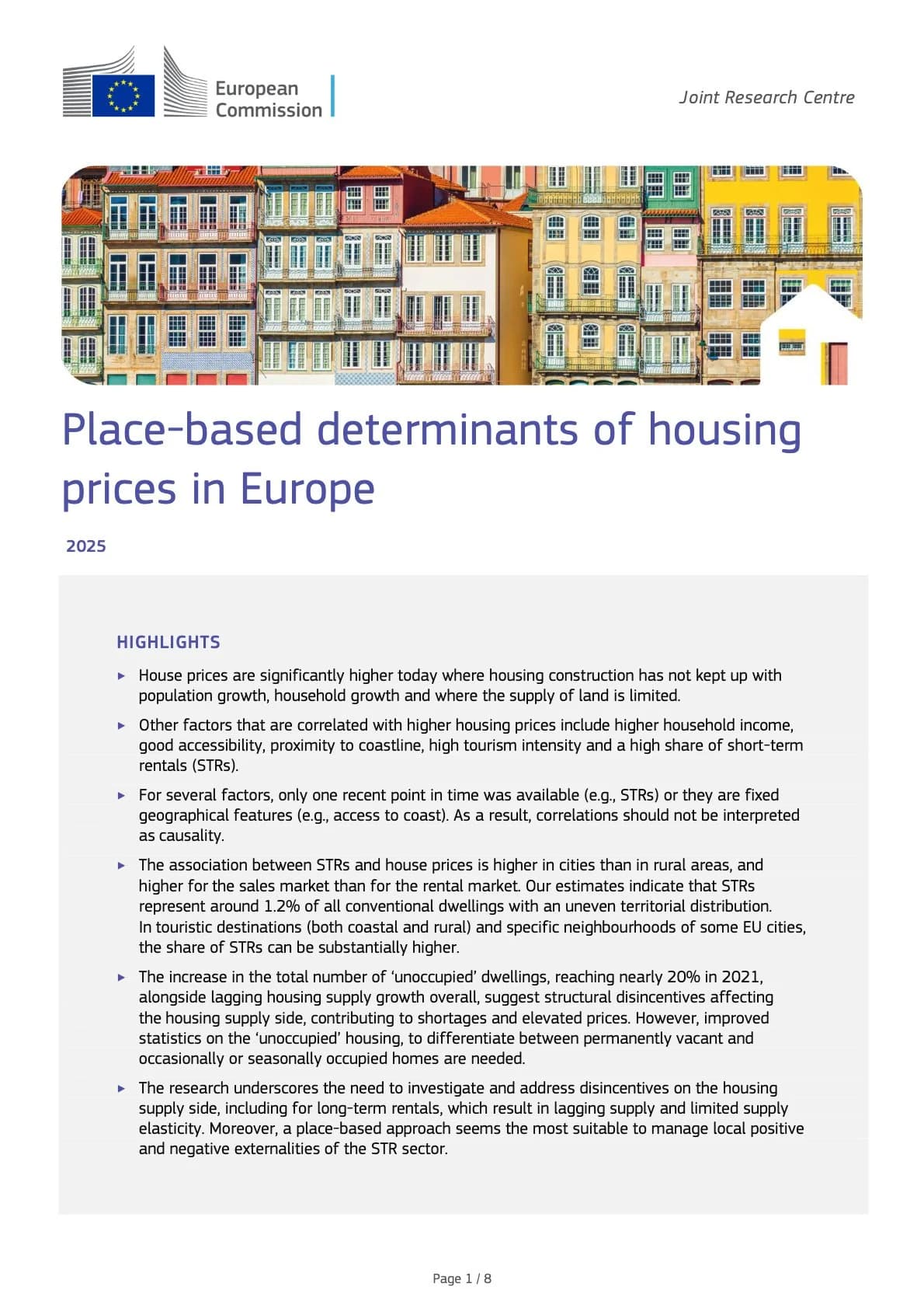 Place-based determinants of housing prices in Europe