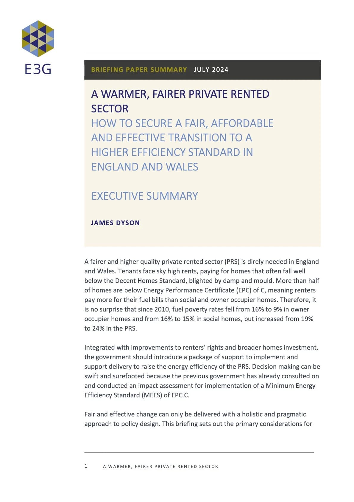 A warmer, fairer, private rented sector (for England and Wales)