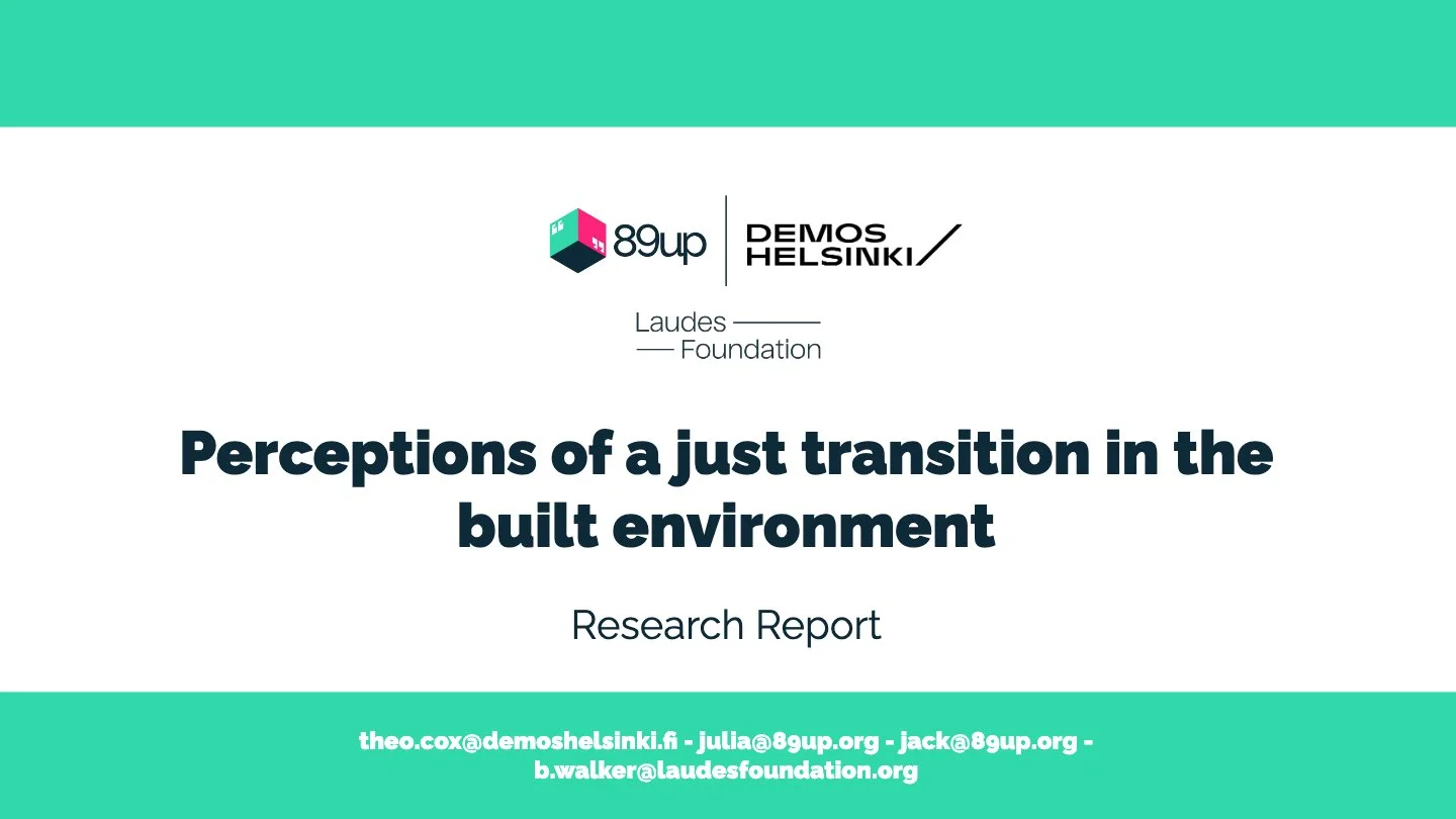 Perceptions of a just transition in the built environment: Research Report